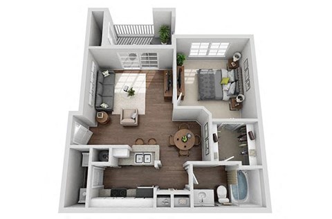 Azalea 1 bd 1ba Floorplan  at Sweetgrass Landing, Mount Pleasant, SC